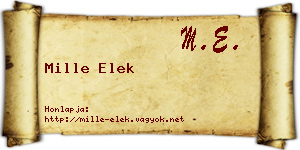 Mille Elek névjegykártya