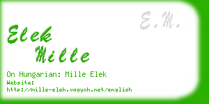 elek mille business card